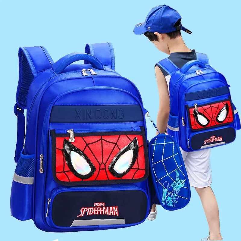 2024 Disney New School Bags For Boys Spider Man Grade 1-6 Primary Student Shoulder Orthopedic Backpack Large Capacity Mochilas