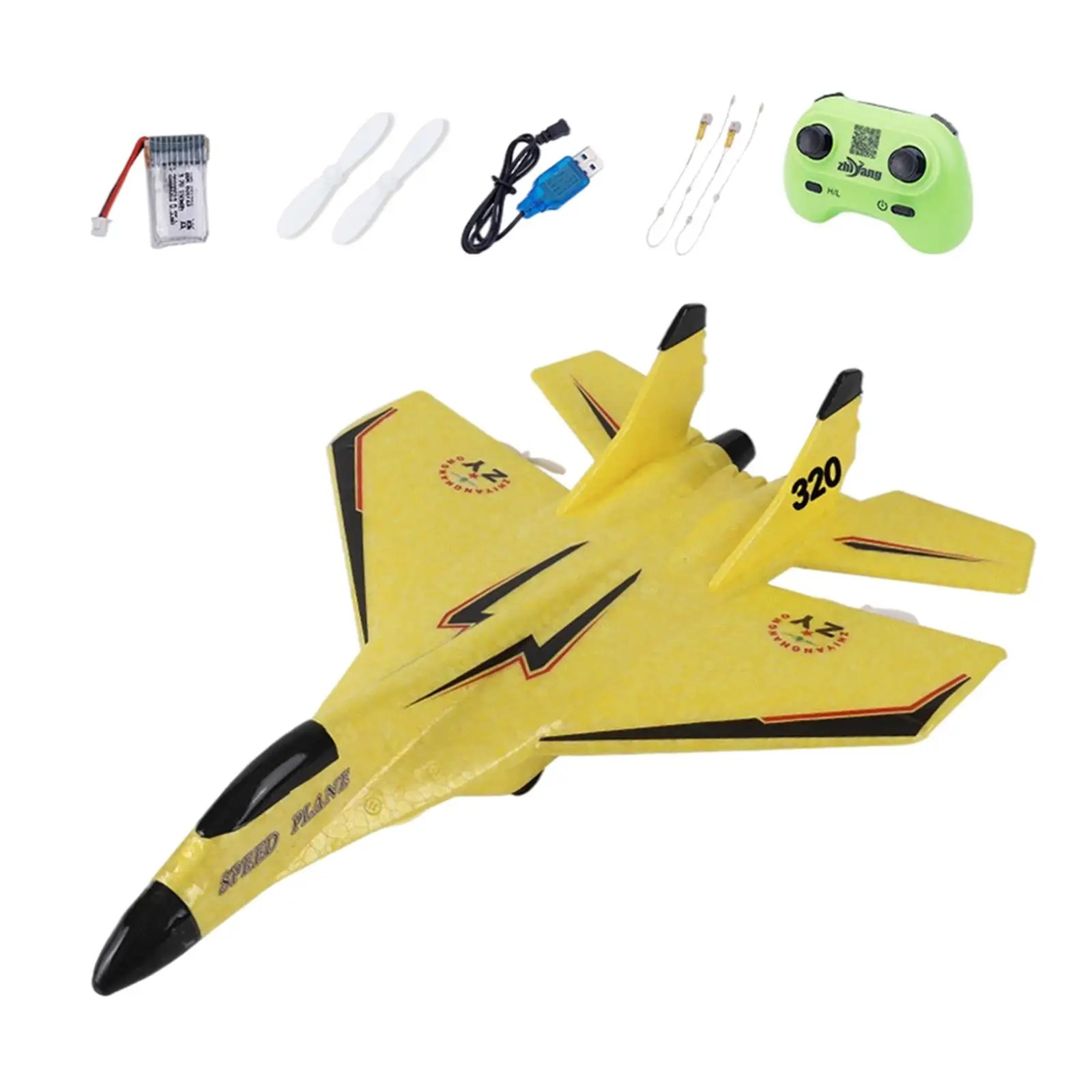 Fixed Wing Aircraft Remote Control Aircraft Model with Flash Light 2 Channels Anti Collision RC Plane Toy Age 8-12 Ready to Fly