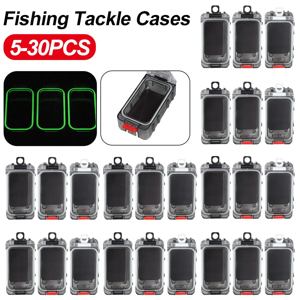 2-30pcs Fishing Tackle Case DIY Fishing Bait Storage Case Double