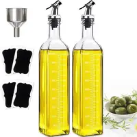 Transparent Glass Olive Oil Bottle Leakproof Kitchen Seasoning Soy Vinegar Square Glass Bottle Kitchen Supplies New Dropshipping 1