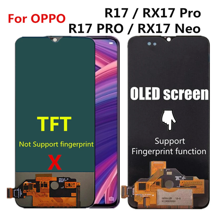 

6.4" For OPPO RX17 Pro LCD R17 Pro LCD Display Touch Screen Digitizer Full Assembly For OPPO RX17 Neo CPH1893