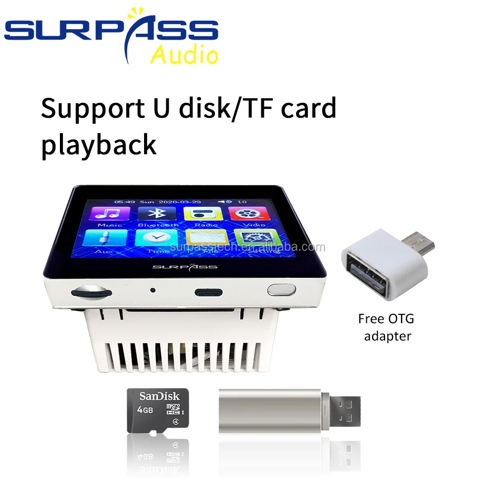 High Quality Smart Background Music System Supports USB/SD Card/Blue-tooth Multi-function Music Player HiFi In Wall Amplifier