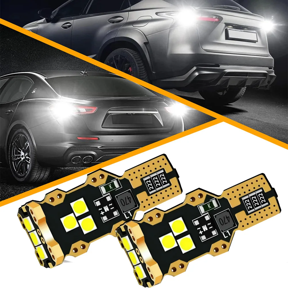 2 PCS 921 912 W16W 904 906 916 T15 LED Warning Signal Reverse Back Up ...