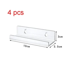 Acrylic Vinyl Record Display Stand - Clear Wall-Mounted Album Storage Rack Set (4inch 4 pcs)