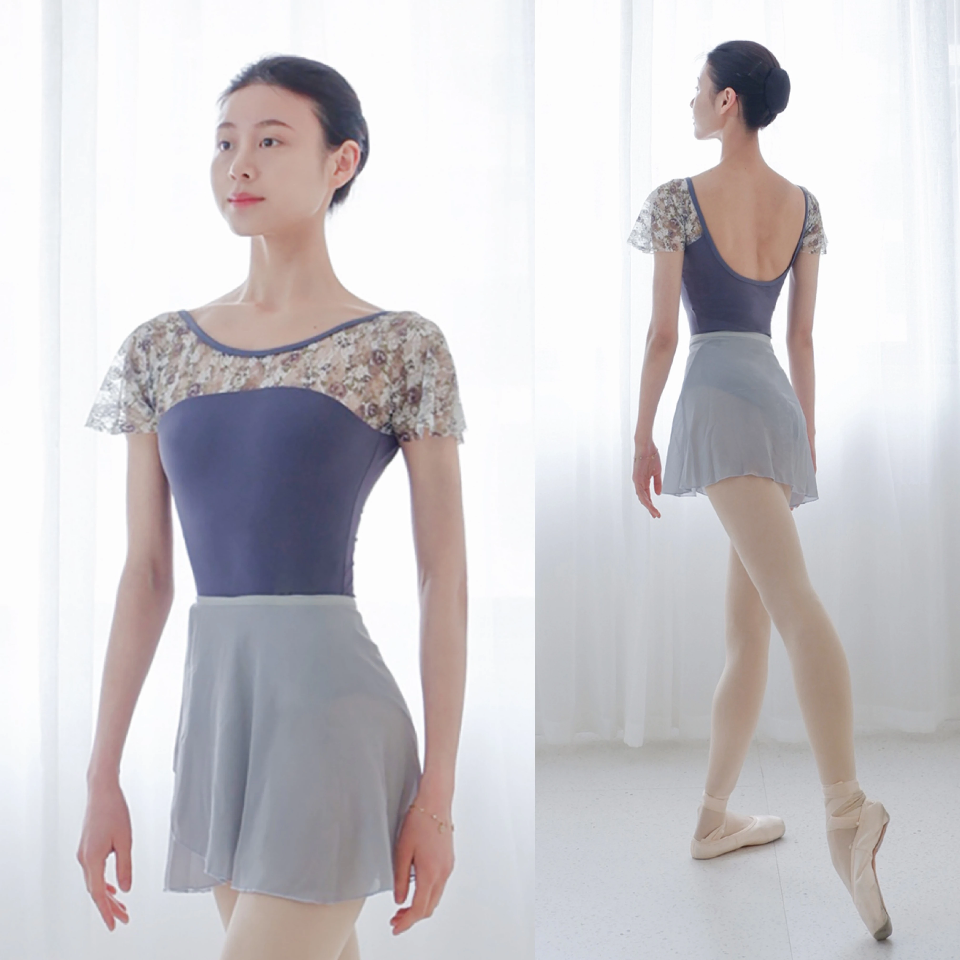 Ballet Dance Leotards Women Short Sleeve Gymnastics Exercise Costume