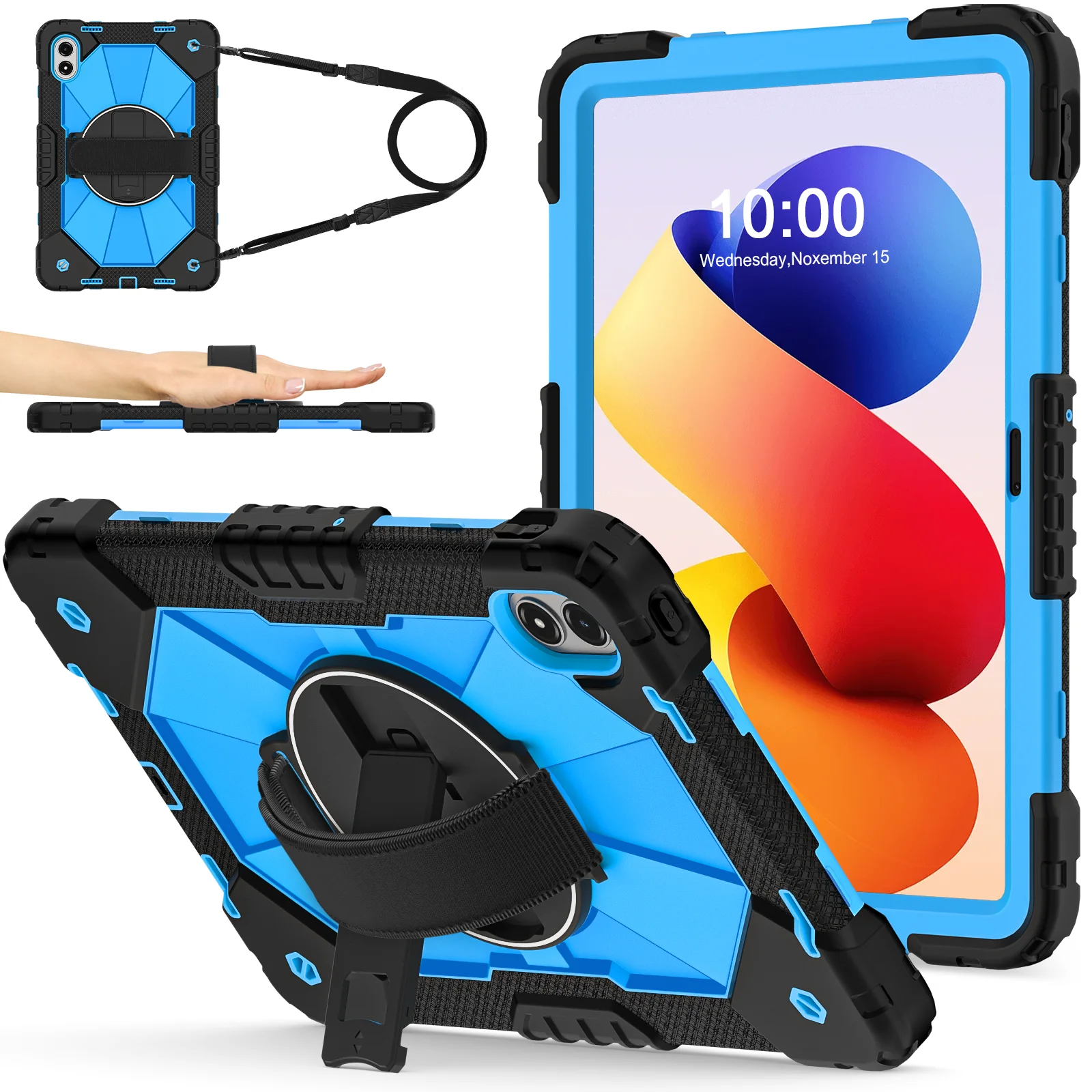 Enhanced Protective Tablet Case with Shoulder Strap, Heavy Duty Design
