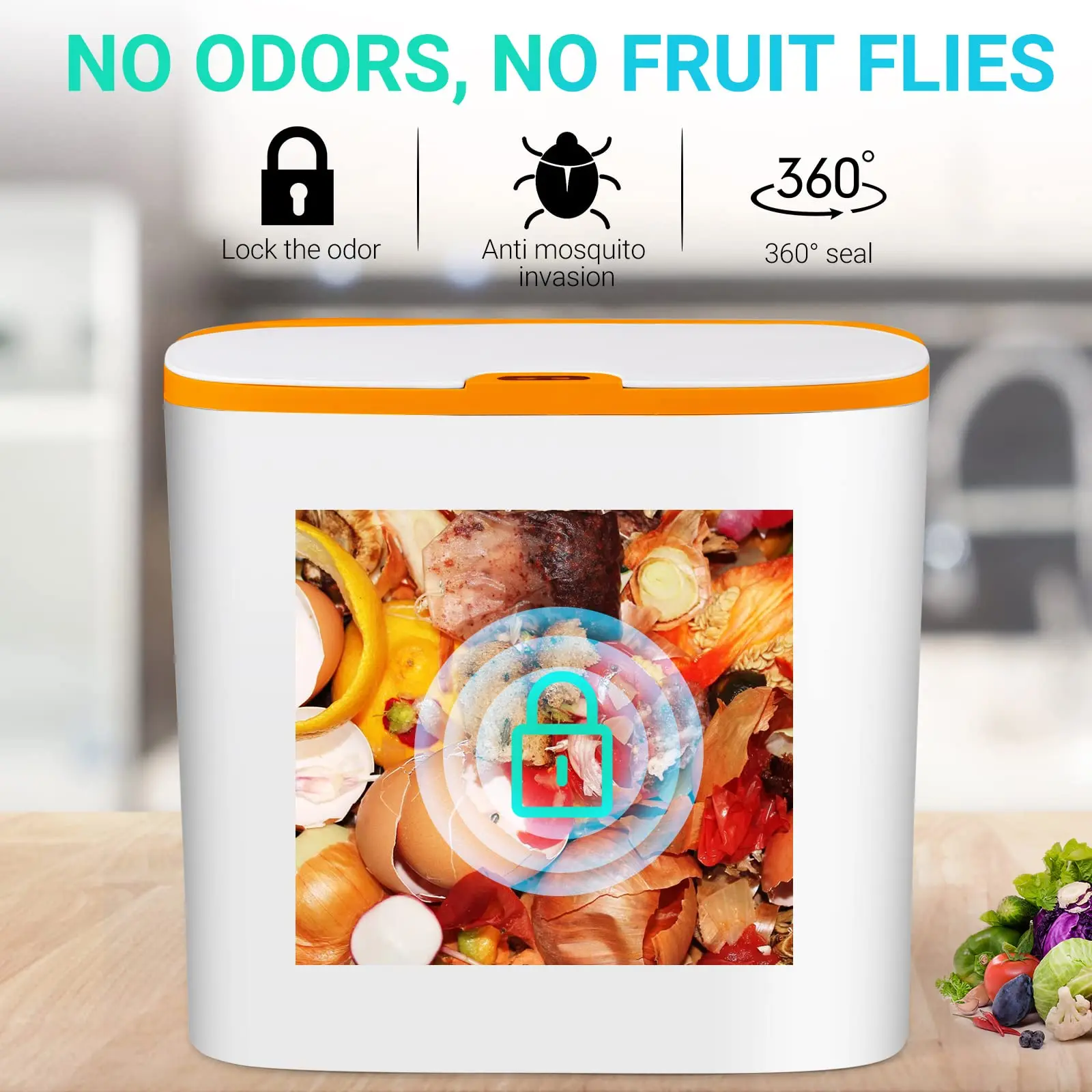 Touchless Motion Sensor Trash Can - Automatic Waterproof Slim Garbage Bin for Bathroom and Kitchen