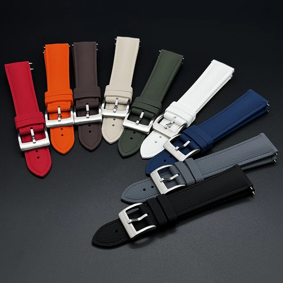 Braided FKM Rubber Quick-Release Watch Strap - Universal Fit, 20-22mm