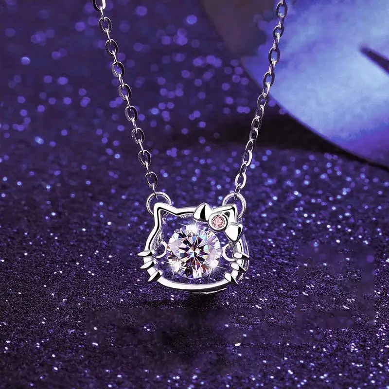 White Gold Plated Bow Tie Hello Kitty Pendant with Multi-Color Cubic  Zirconia Necklace Fashion Jewelry for Girls, Crystal, Cubic Zirconia : Buy  Online at Best Price in KSA - Souq is now