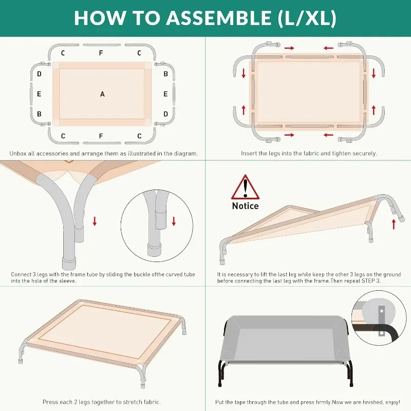 XL Cooling Elevated Dog Cot 6