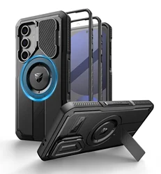 Rugged Shockproof Protective Case with Camera Cover & Built - in Screen Protector (Black)
