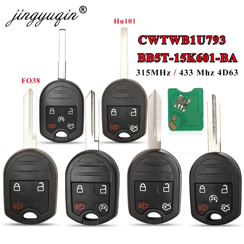 Car Remote Key 433/315MHz ID63 For Ford Edge Escape Expedition Explorer Flex Fusion Mustan Taurus Mazda Tribute