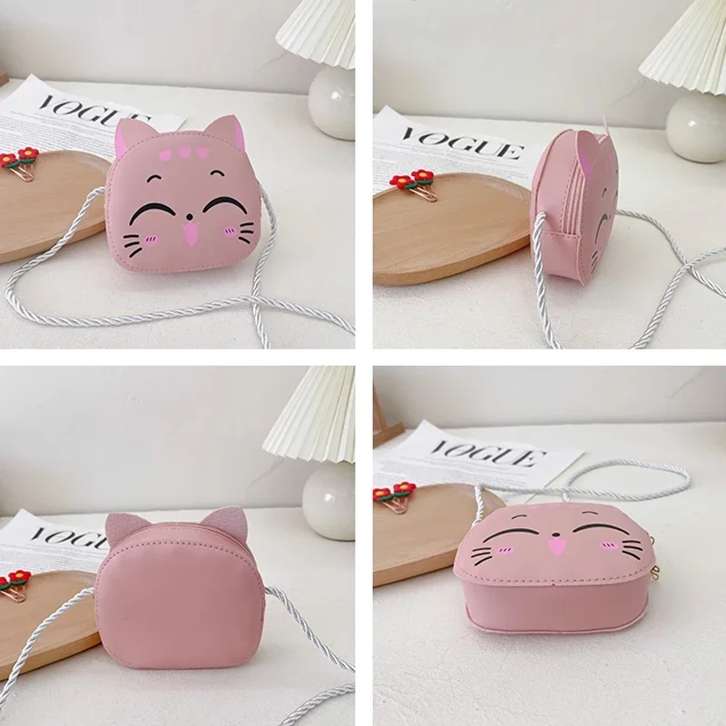 Cartoon Kids Bag Fashion Cute Cat Crossbody Bag Coin Wallet Lovely Hand Bags for Boys and Girls Mini Shoulder Bags 4