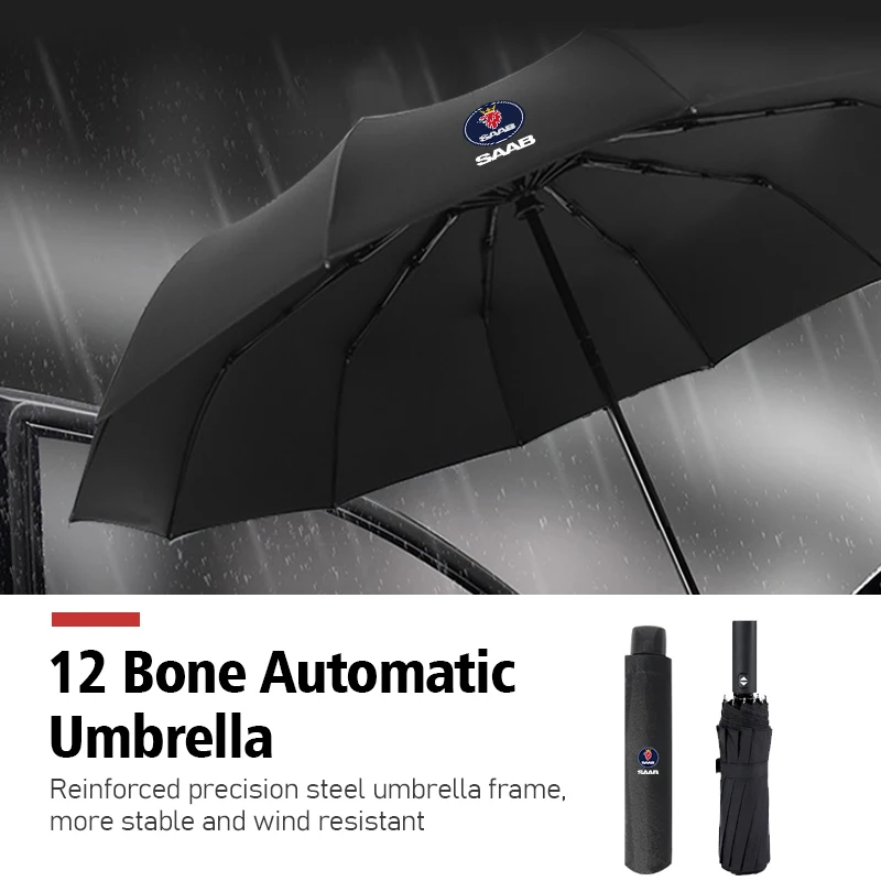 12 Bone Car Automatic Business Folding Umbrella Accessories For SAAB Turbo X Monster 9-2X GT750 92 Sweden Decal