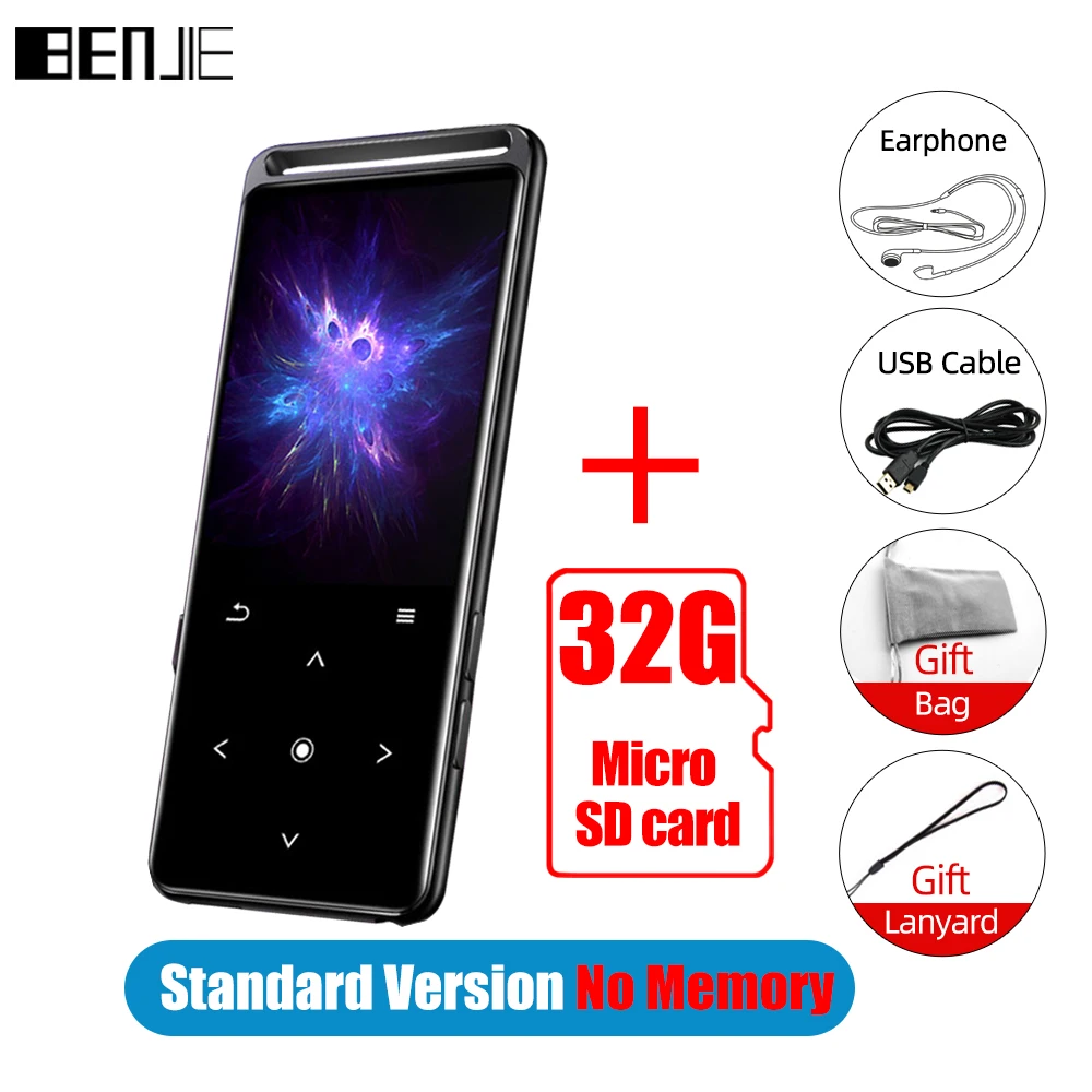 BENJIE Mini HiFi Players With Bluetooth 5.0 Smart Touch Screen Audio Music Player Portable FM Radio EBook Voice Recorder Walkman ipod mp3 player MP3 Players