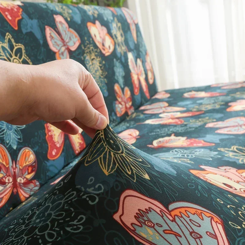 1PC Stretch Futon Cover Armless Sofa Covers Sofa Bed Covers Couch Cover Sofa Slipcover Furniture Protector with Elastic Bottom 5