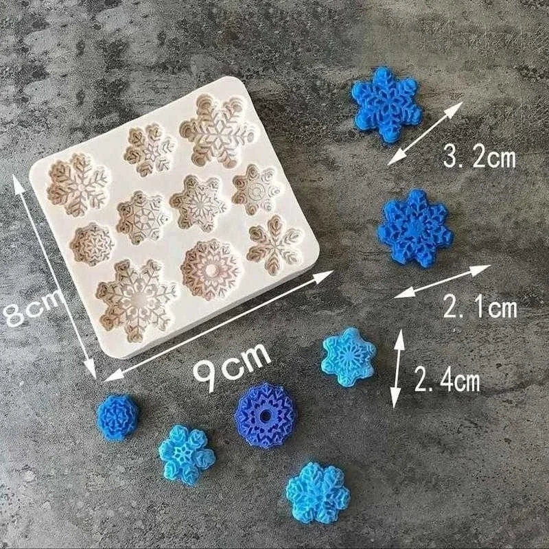 New Creative Handmade Molds Christmas DIY Bake Snowflake Mold Cookie Cake Silicone Bakeware Tools Cake Decoration Accessories