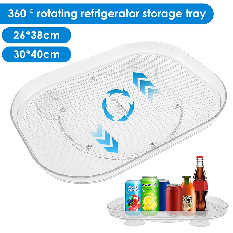 360&deg; Rotating Tray Lazy Susan Fridge Organizer Turntable Storage Tray Clear Food Storage Organizer Spice Rack Kitchen spice rack,storage tray,kitchen tray,bamboo organizer tray,jewelry storage tray,rotating storage organizer,drink tray