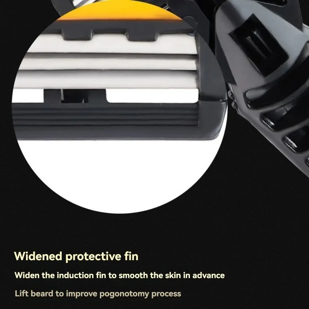 다양한 팩 스킨 가드 미끄럼 방지 핸들 교체 트리플 블레이드, 재사용 가능한 안전 수동 면도기, 남성용 면도 목욕 여행
