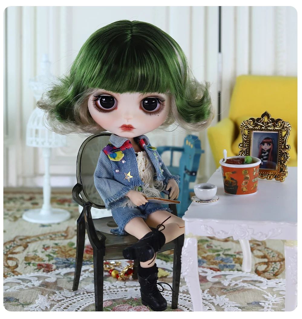 Rebecca – Premium Custom Neo Blythe Doll with Multi-Color Hair, White Skin & Matte Cute Face 12