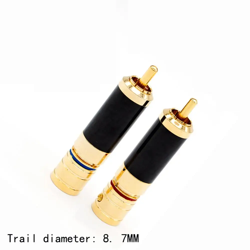 

hifi 4pcs Carbon Fiber Gold Plated RCA Plug , Speaker Cable Connector Hifi RCA Terminals Adapter