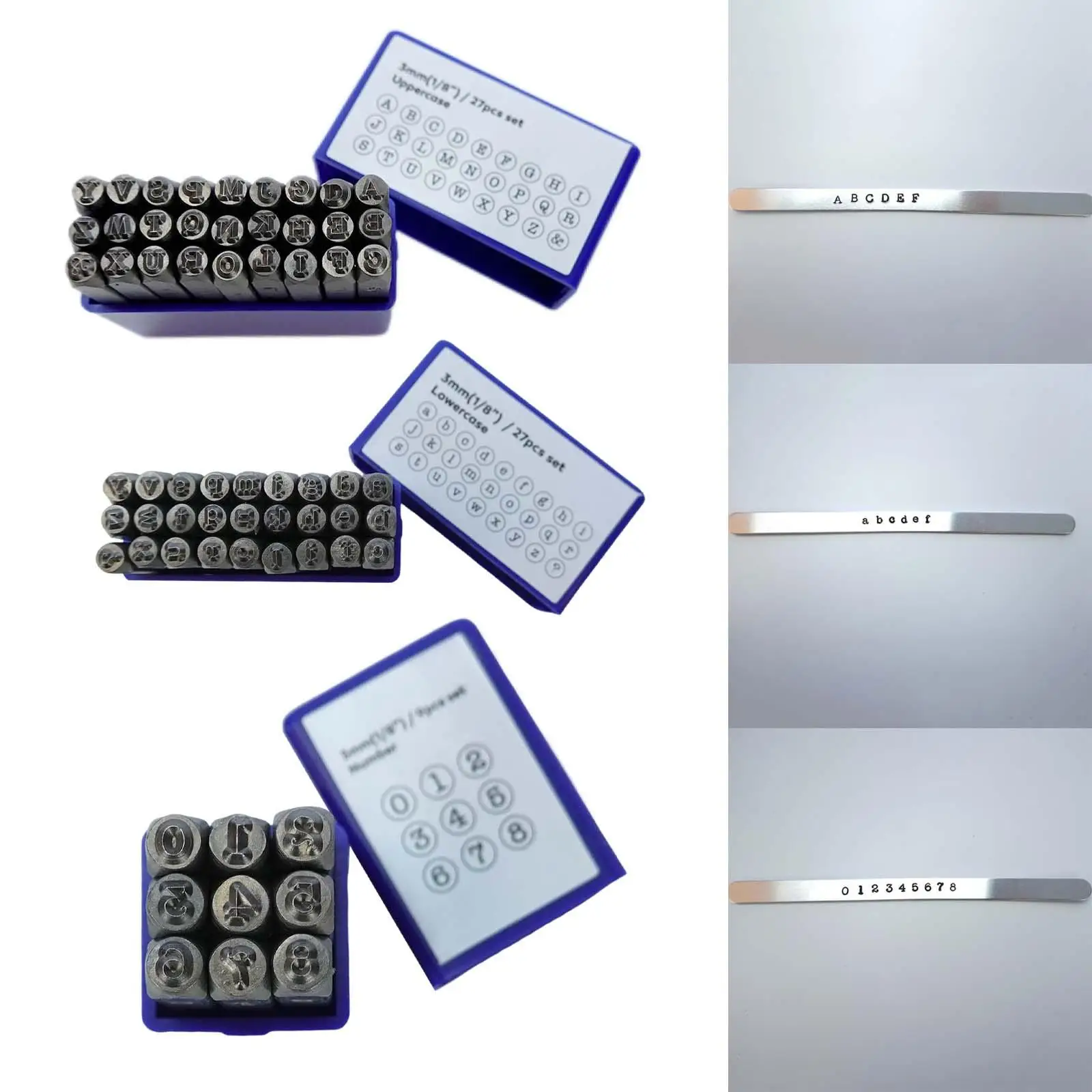 3mm Metal Stamping Tool Set Permanently Engrave Jewelry Craft Stamping Steel Punch Set for Steel Stainless Paper
