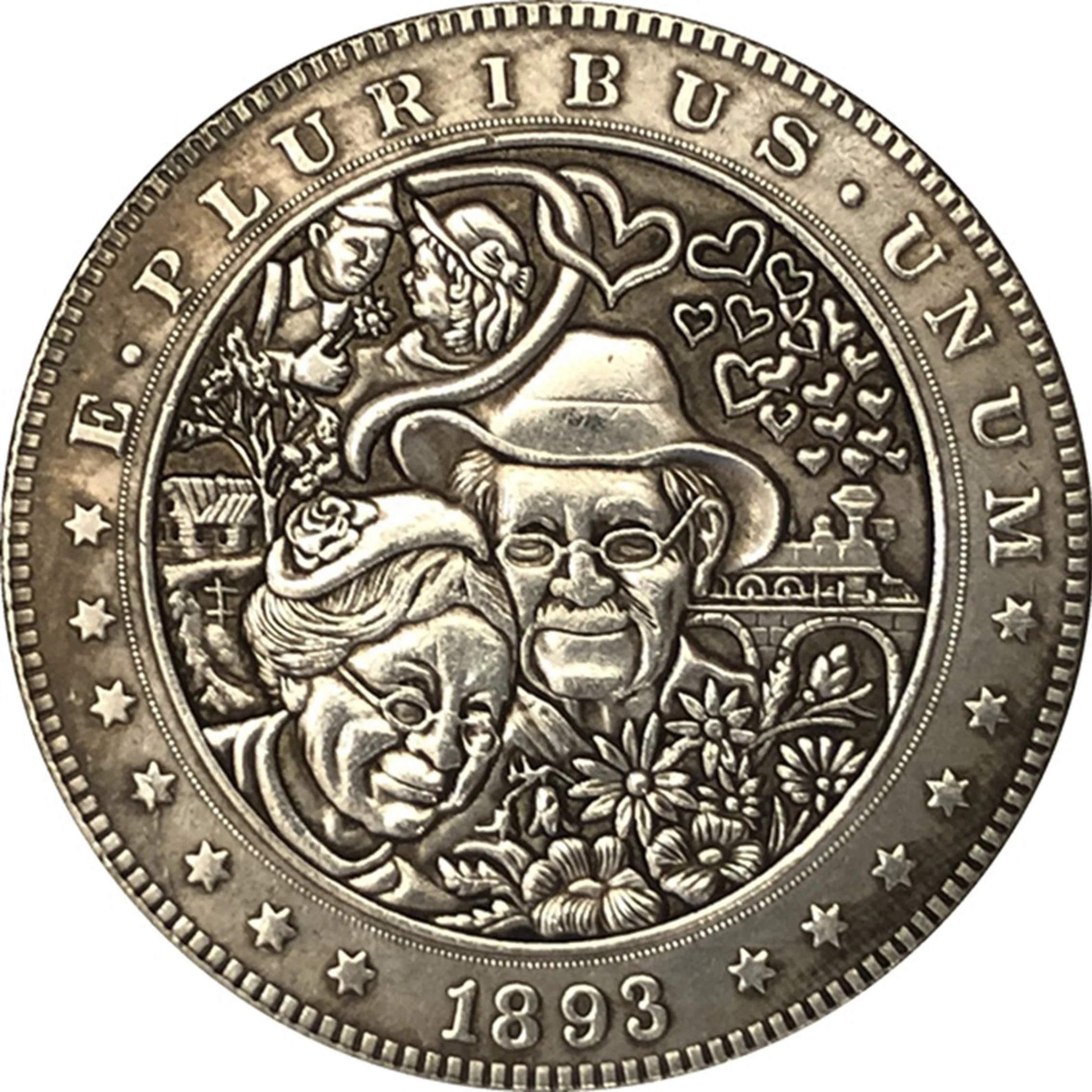

38mm White Head Older Pattern Coin Fine Hand Polished Magic Prop Lucky Coin Birthday Gift Family Decoration Collectibles