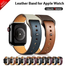 

Leather strap For Apple watch band44mm 45mm 41mm high quality Male lady bracelet case suitable series1234567 SE 44mm 40mm 38mm