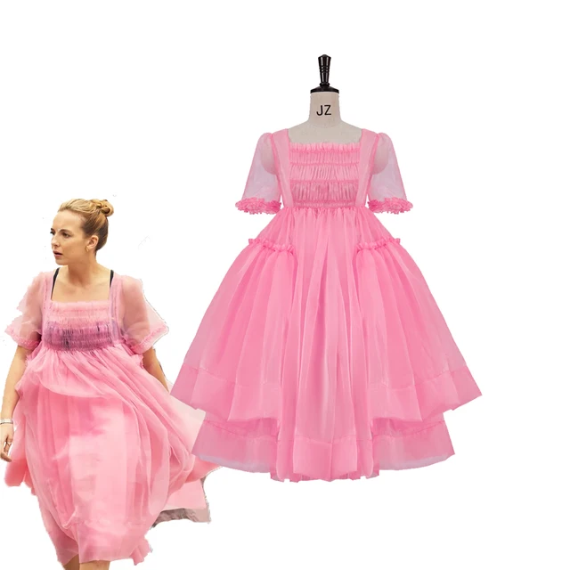 Disfraz de Cosplay de Killing Eve para mujer, vestido rosa Sexy