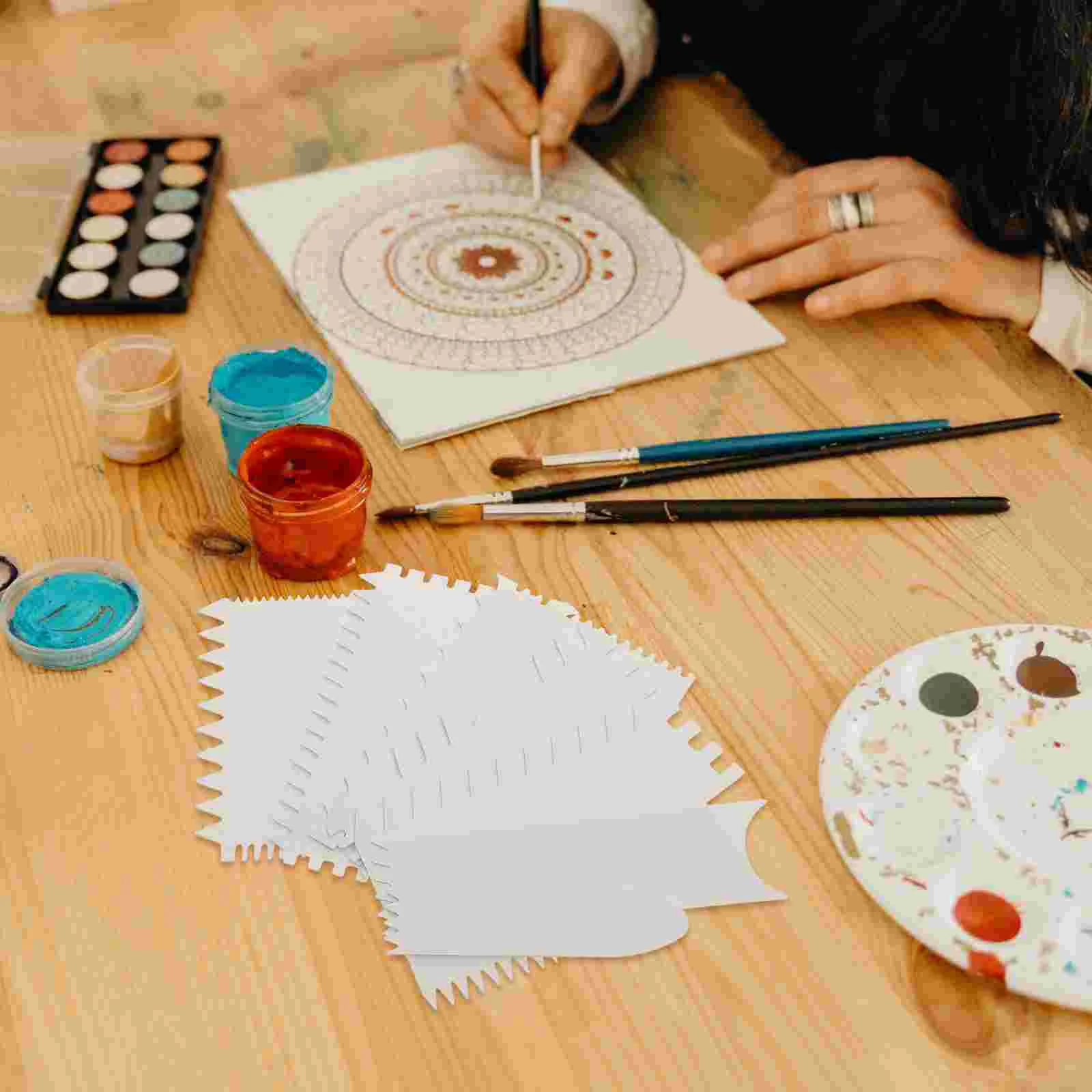유화 플라스틱 스크레이퍼 DIY 페인트 색상 혼합 그래피티 공예, 아크릴 페인트 페인팅 스크레이퍼, 아티스트 키트 미술 용품