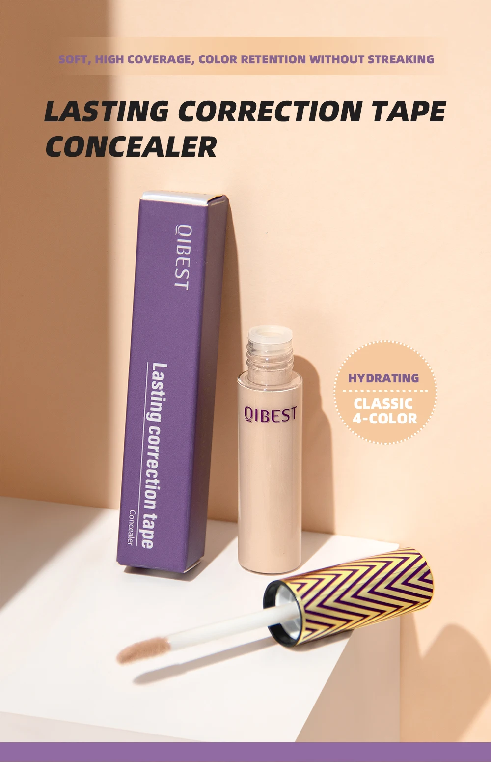 Description Picture 4 of itemQIBEST Liquid Contouring Concealer Cream Makeup 4 Colors Moisturizing Waterproof Cover Acne Dark Circles Face Base Cosmetics