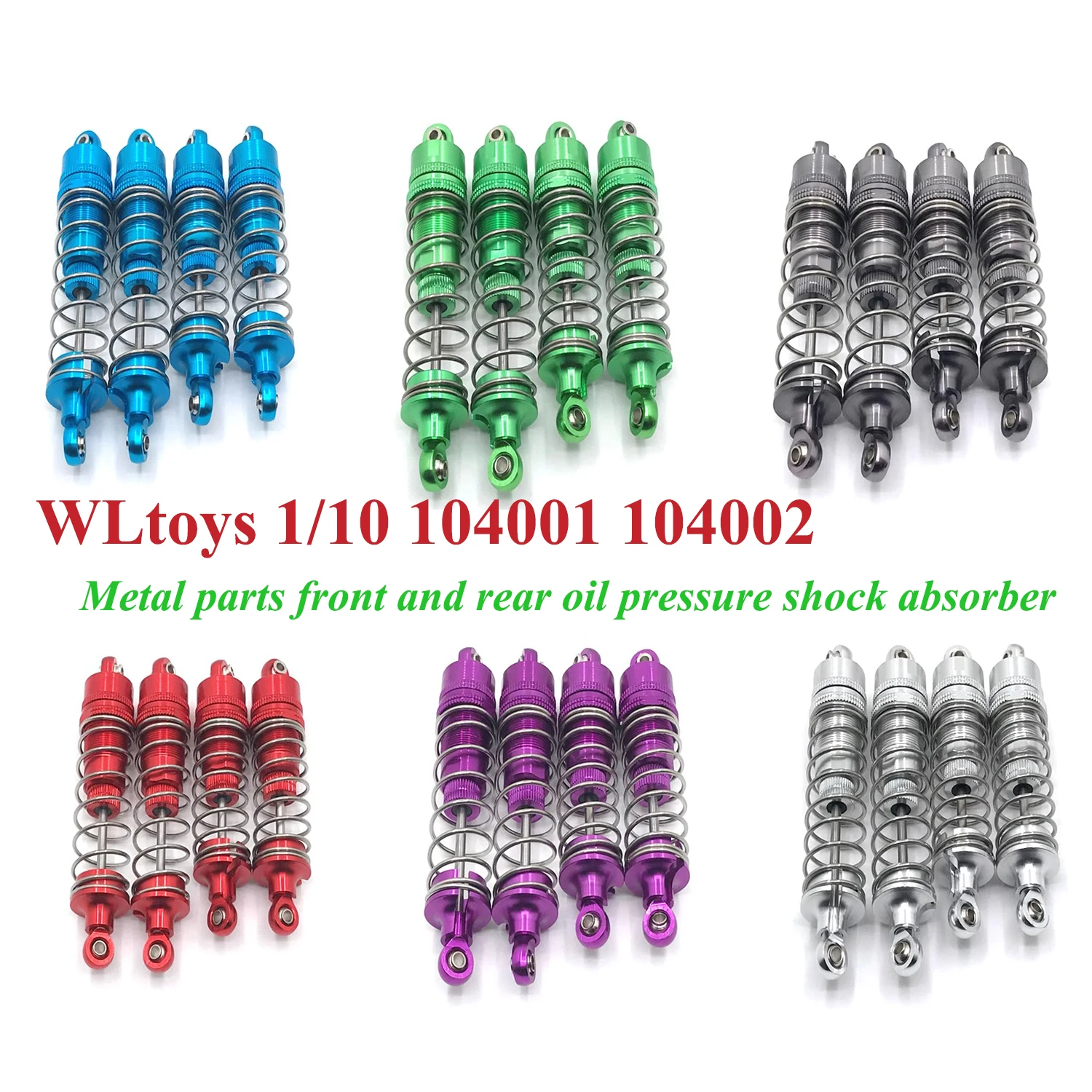 

WLtoys 1/10 104001 104002 RC пульт дистанционного управления автомобильные запасные части металлический усовершенствованный передний и задний амортизатор давления масла