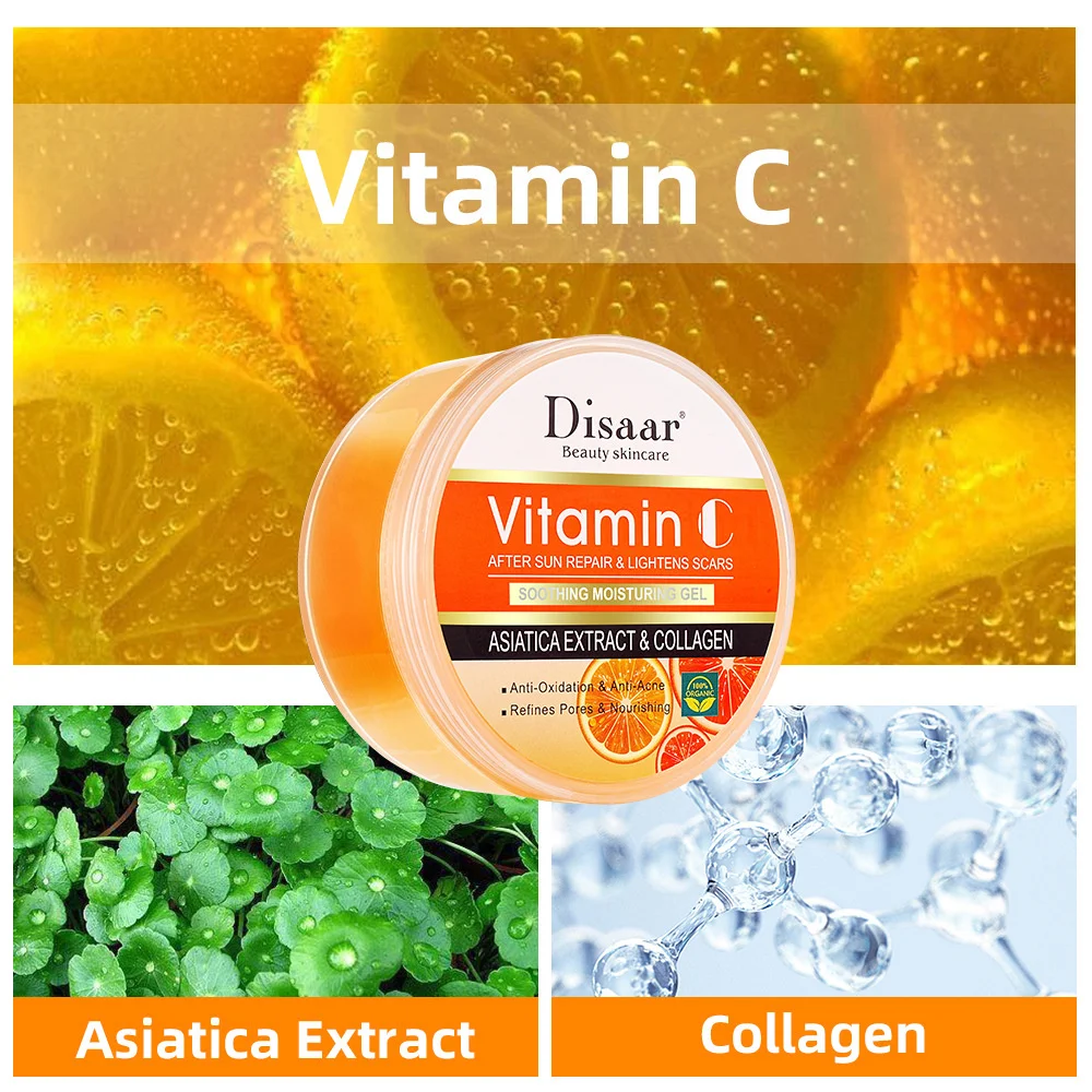 

Disaar 300ml Vitamin C Moisturizing Gel Deep Nourishing Repairing Body Facial Cream Collagen Anti-acne Lighten Skin Care Gel