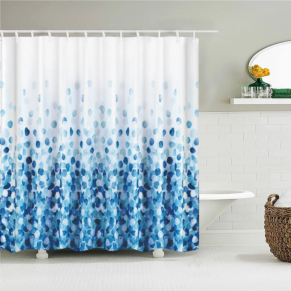 Shower Curtains Leaf Printed Fabric Shower Curtain Bathroom Decor with Hooks