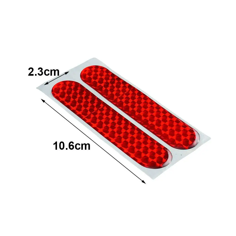 4pcs Car Reflective Sticker Door Decal Warning Tape Strips Red Safety Mark Auto Reflector