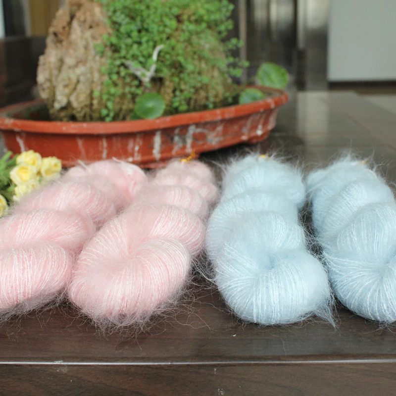 손 뜨개질용 행크 모헤어 코튼 원사, 부드러운 DIY 스웨터 스카프 실, 50g