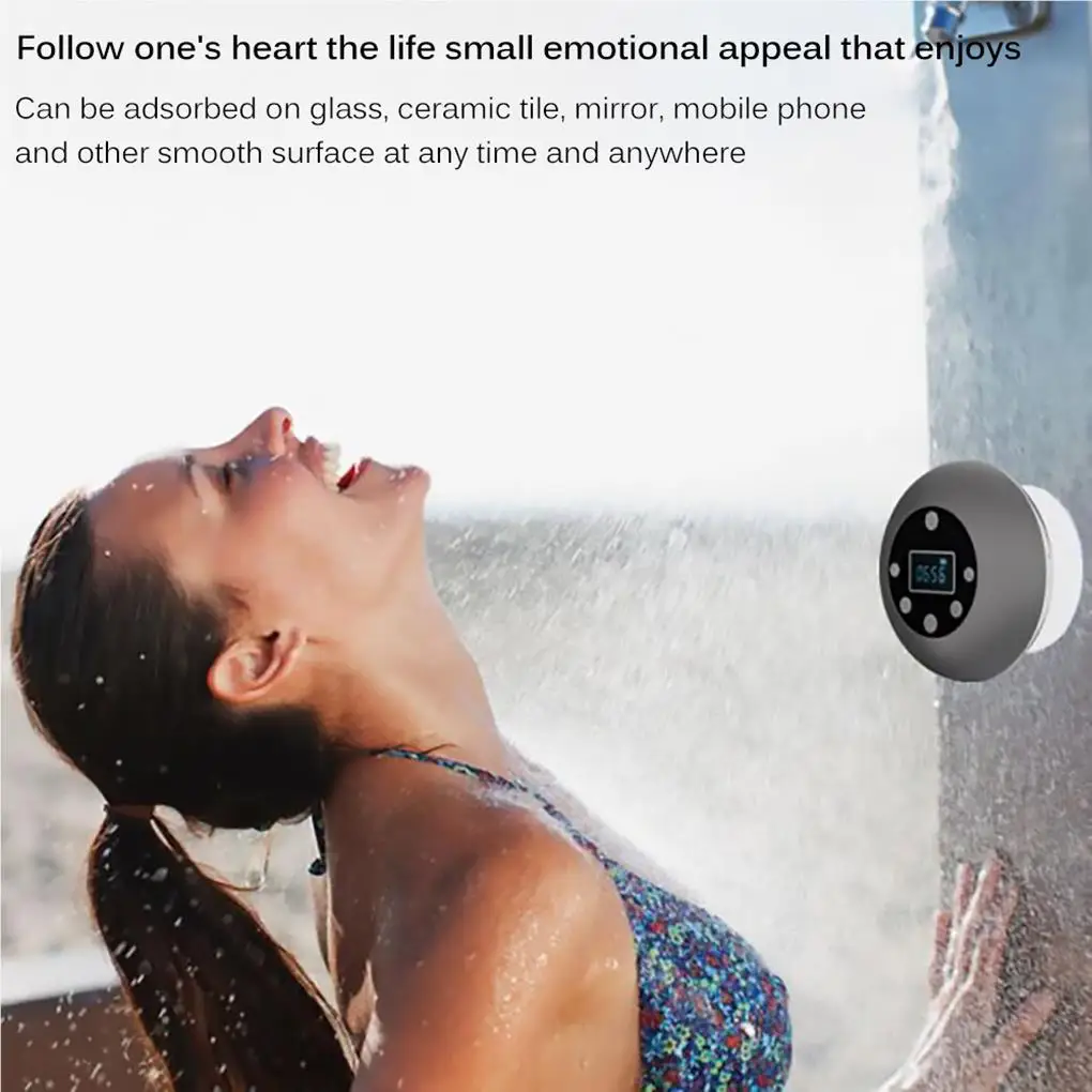 

Waterproof Bluetooth-compatible Speaker Wall Suction Cup Music Player Loudspeaker for Home Living Room Bathroom