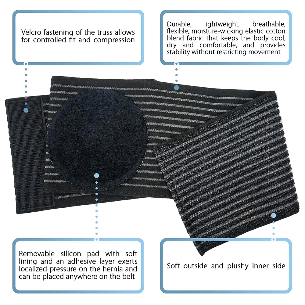 Umbilical Hernia Belt Brace, Abdominal Hernia Binder for Belly Button Navel Support, Helps Relieve Pain-for Incisional