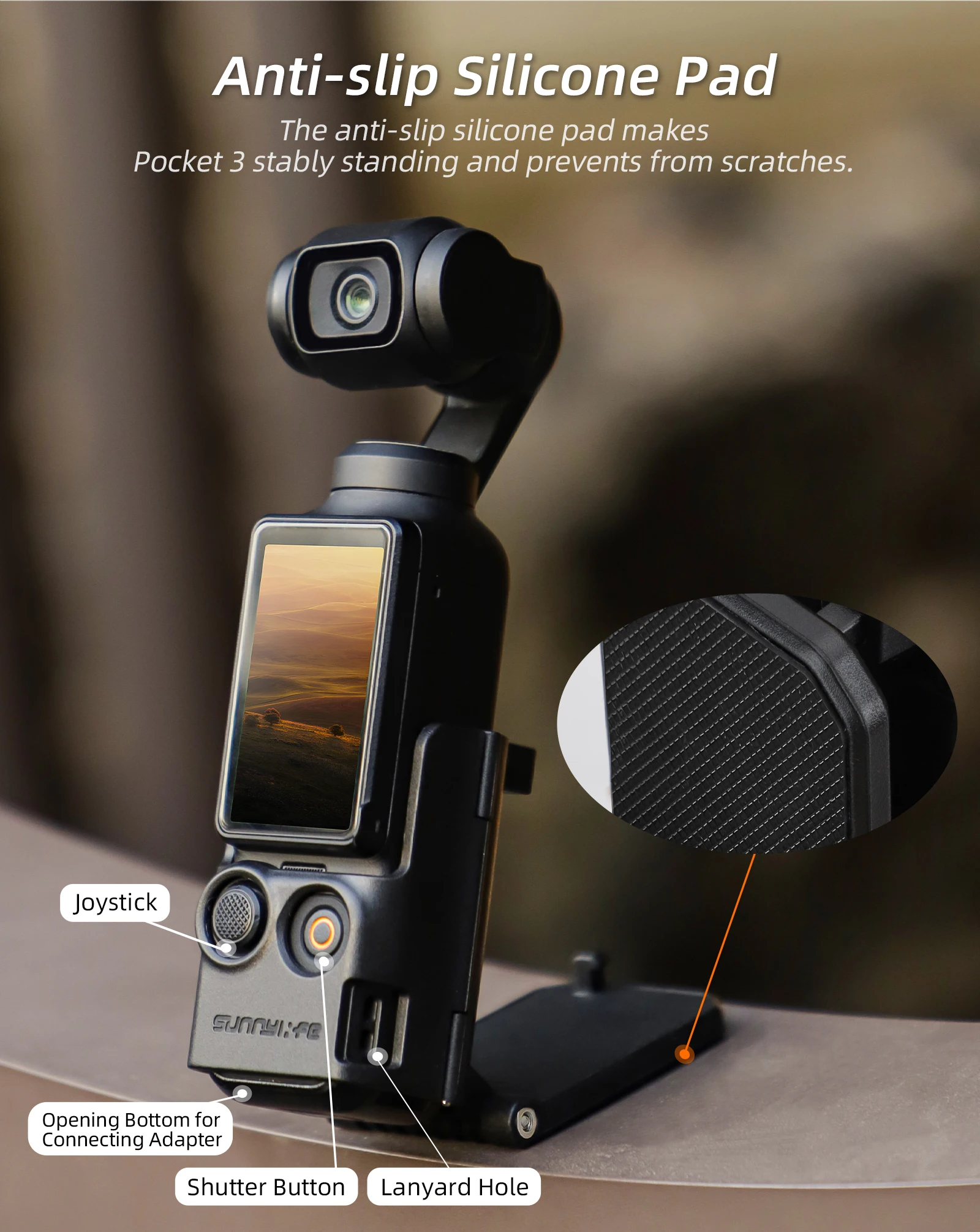 Sunnylife Für DJI Osmo Pocket 3, magnetische Halterung, Basiswinkel, verstellbar, multifunktionale Desktop-Basis, Kamerazubehör – Detail 6
