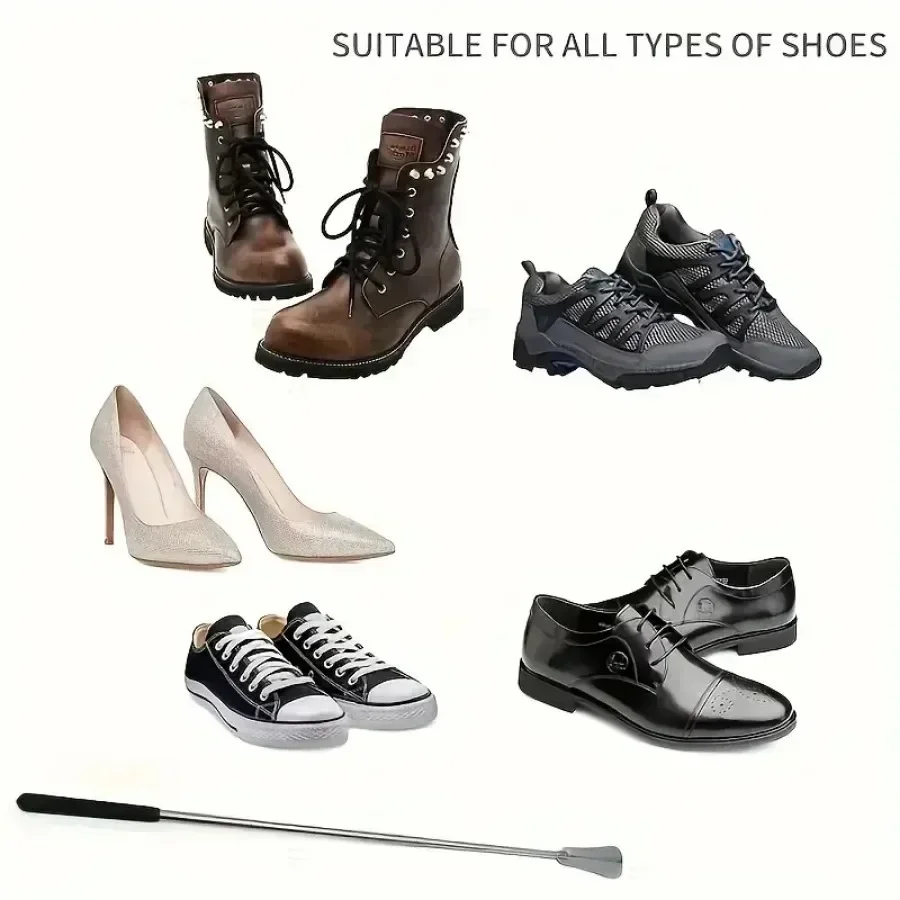 1PC Retractable Stainless Steel Elderly Shoe Puller, Shoe Assistant, Suitable for Both Men and Women , Schoenlepel, Shoe Horn