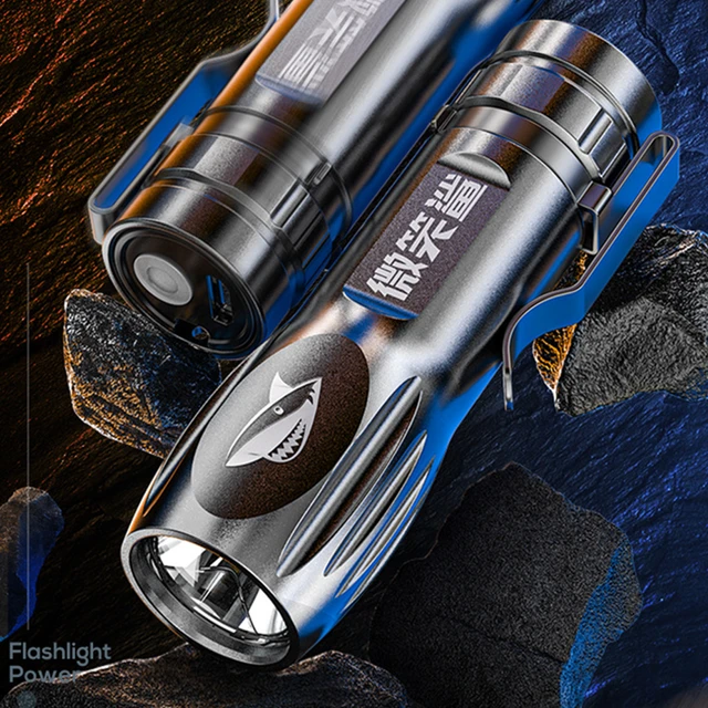 Smiling Shark 4-Core LED Flashlight-high Bright Torch-USB