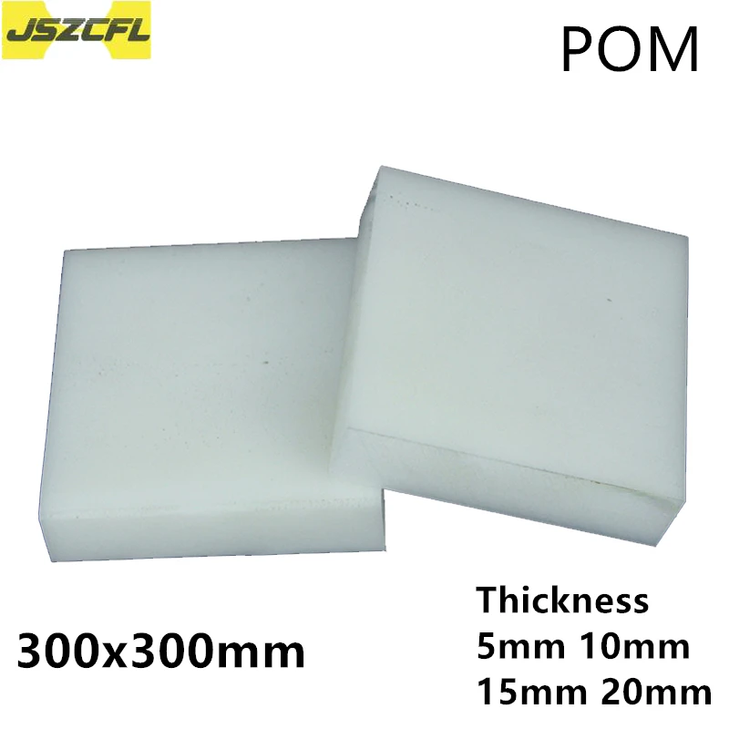 

White POM Sheet Board 300x300mm Thickness 5 10 15 20mm Hard Plastic Polyoxymethylene Plate for CNC Model Board DIY Raw Material