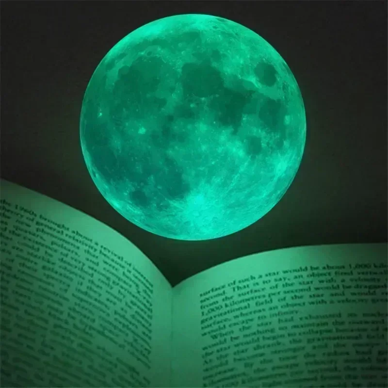 Aesthetic 3D Luminous Glow in The Dark Moon Wall Sticker Removable Decoration Fluorescent Sticker Room Decor  Kids Room Decals