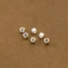 10pcs/Lot 925 Sterling Silver Cute Small Sqaure Sugar Loose Beads 3mm Handmade Beading Spacers DIY Silver Jewelry Accessories 2