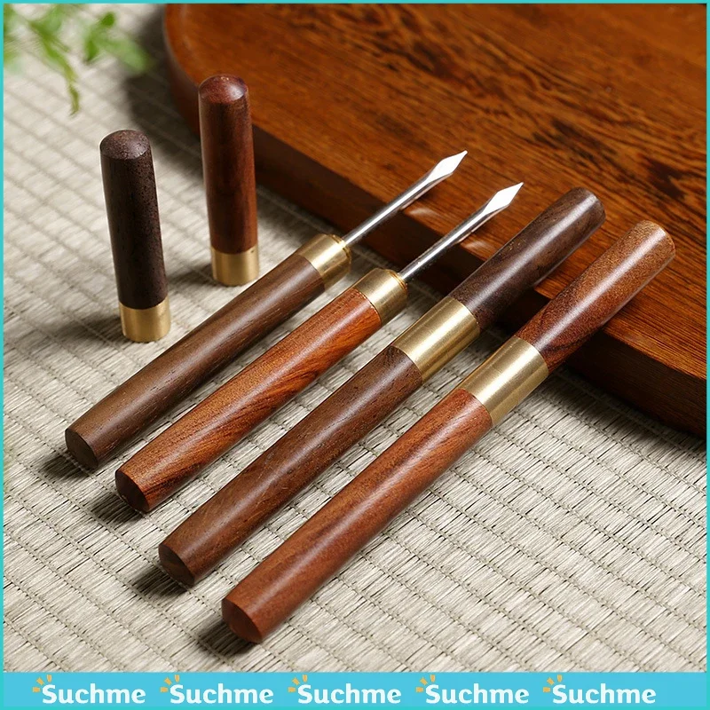 Wooden Tea Knife Needle Puer Puerh Tea Needle with Safety Cover Ice Pick Tool for Breaking Cake Brick or Breaking Ice