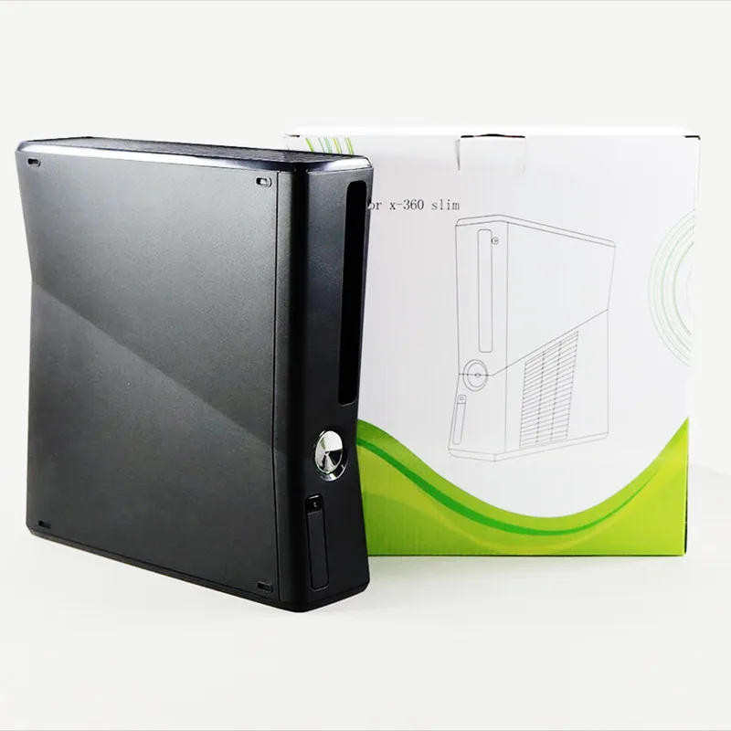 Carcasa de repuesto para consola Xbox 360 Slim, carcasa superior e inferior, cubierta completa para Xbox 360 Slim, color negro, con juego de botones