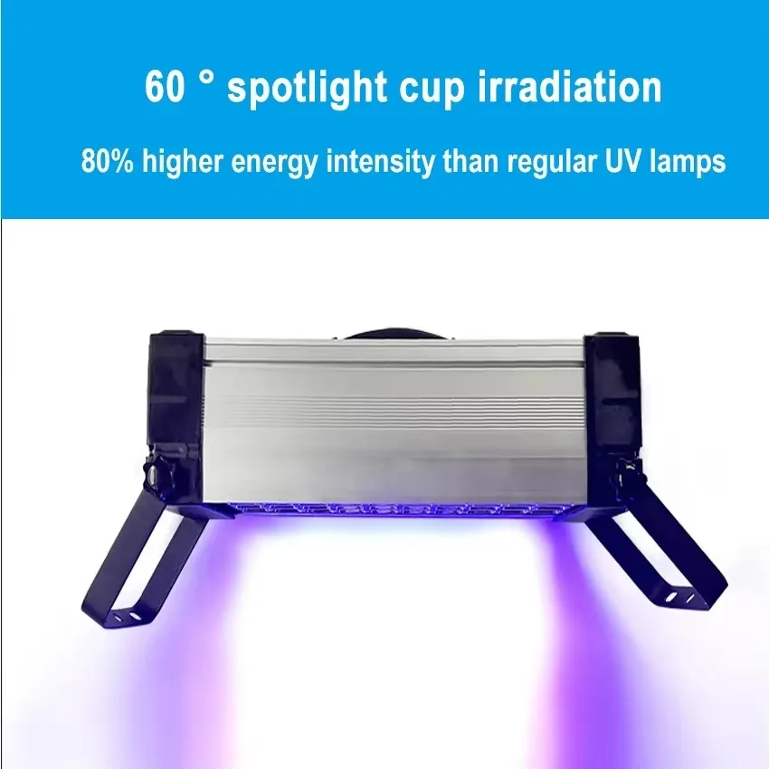 휴대용 600W UV 경화 램프 395nm 365nm 빛 그림자없는 접착제 유리 수리 오일 잉크 경화를위한 건조 형광 감지