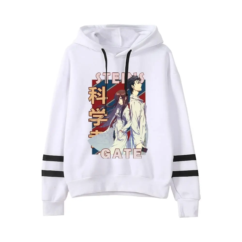 

2022 Manga Steins Gate Hoodie Unisex Pocketless Sleeve Sweatshirt Men Women's Pullover Japanese Anime Clothes