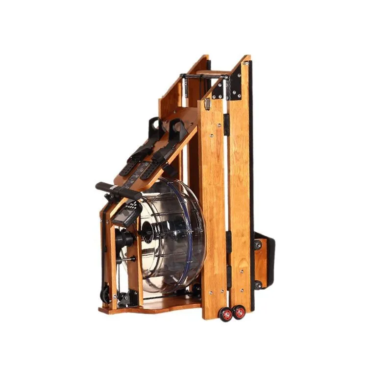 Folding rowing machine Home commercial indoor aerobic abdominal exercise wooden silent dual track gym machine equipment