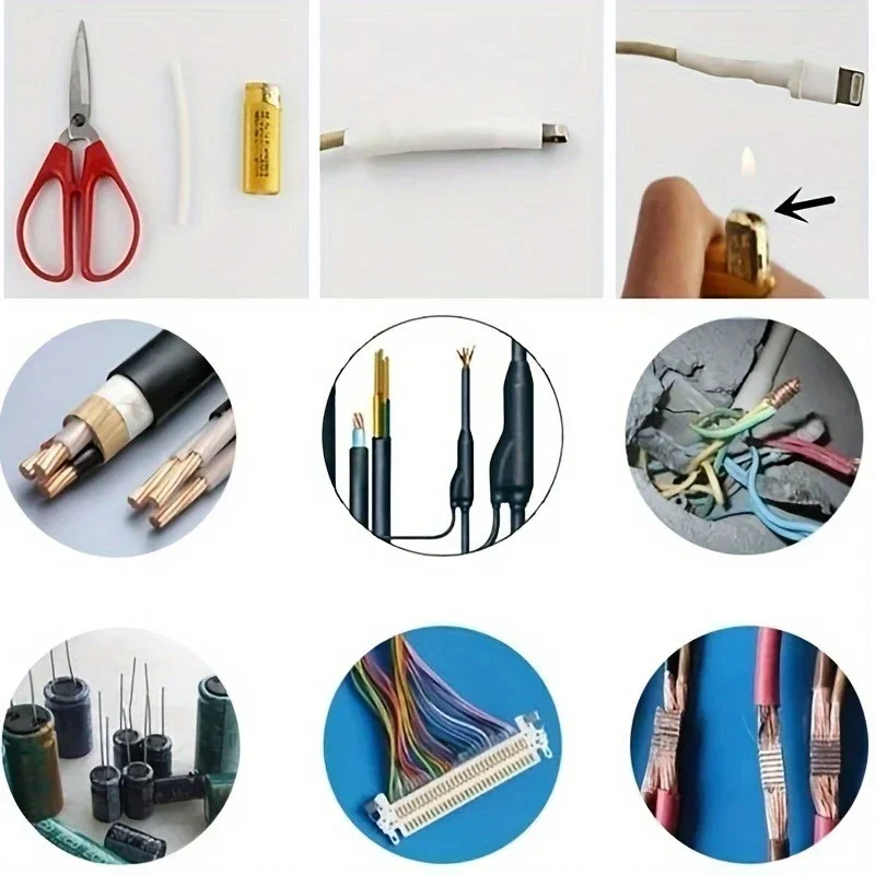 127 black and red heat shrink tubing 2:1 classification polyolefin tubing automotive cable conduit winding kit